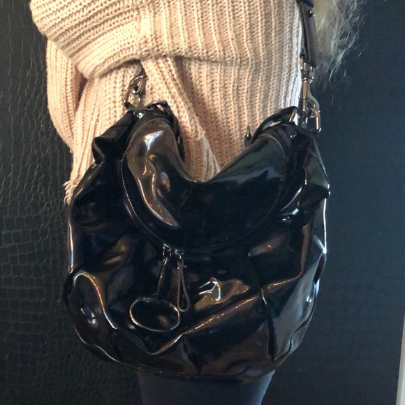 Gucci Icon Bit Black Iridescent Patent Bag - Picture 5 of 7